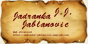 Jadranka Jablanović vizit kartica